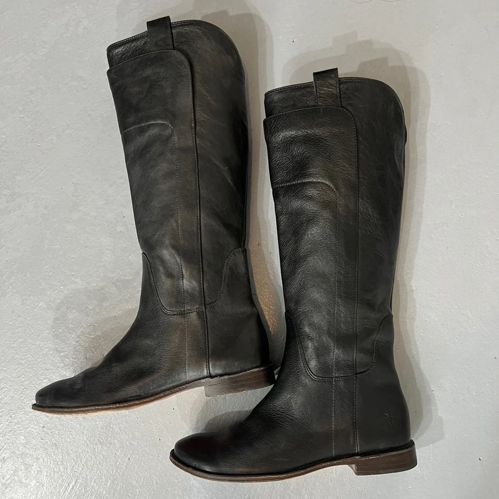 Frye Women's Black Leather Over-the-Knee Riding Boots